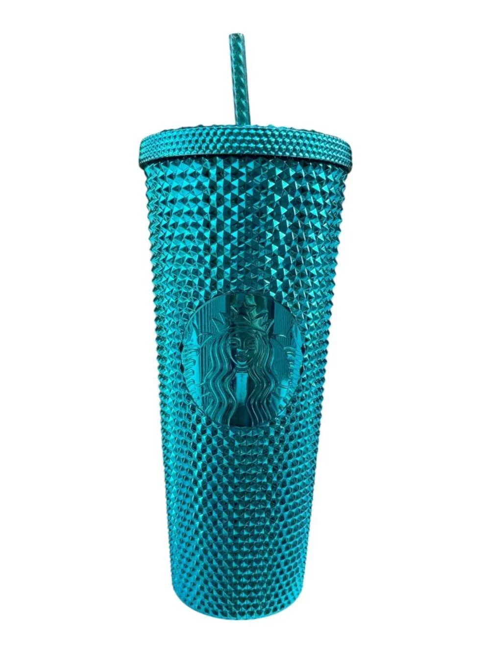 Starbucks Teal Studded Cold Cup 24oz 710mL Tumbler w/ Lid & Straw BPA Free